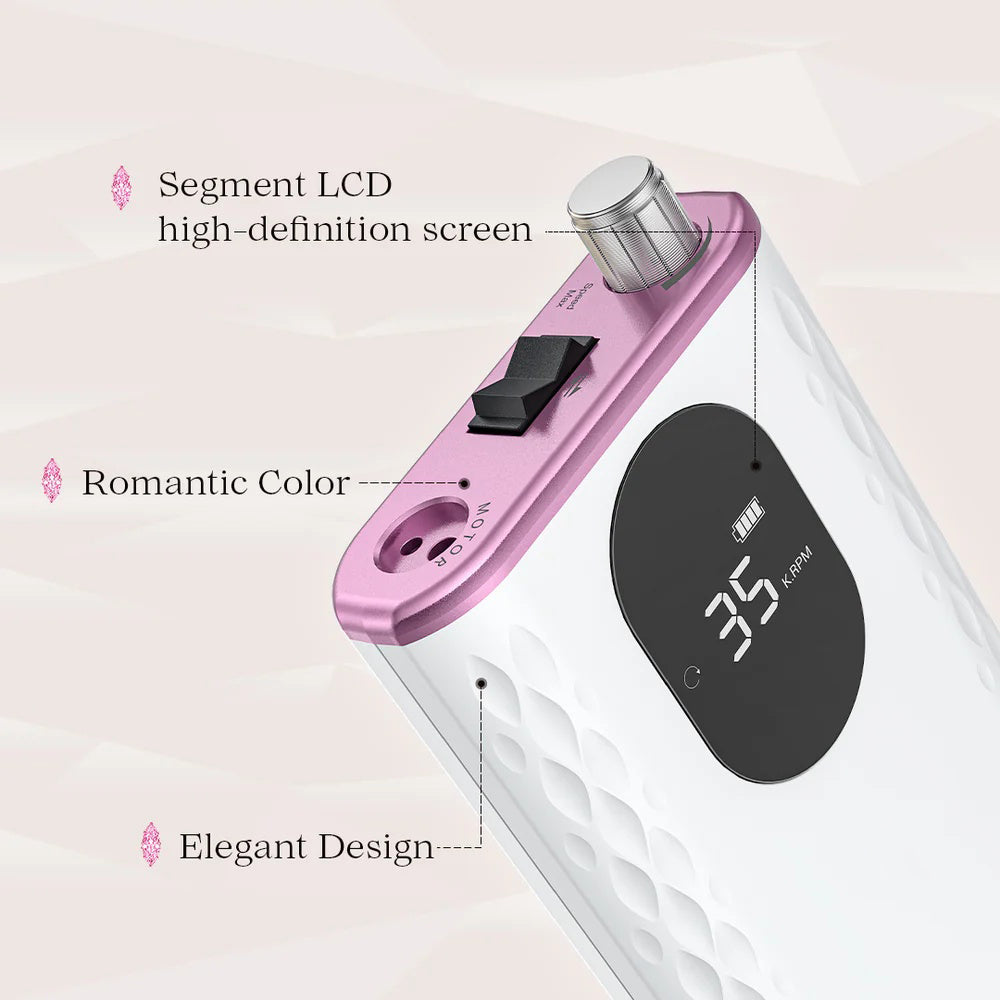 MR5(MM400D) Rechargeable Nail Drill 35,000 RPM - 图片3