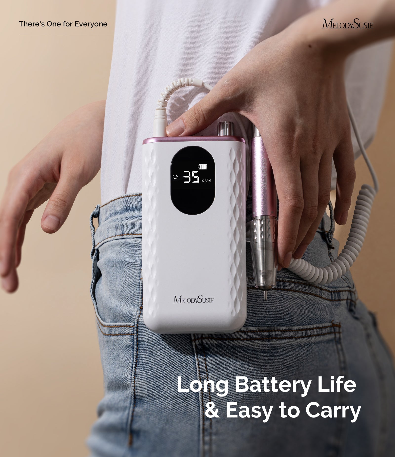 MR5(MM400D) Clip-On Professional Rechargeable Nail Drill 35,000RPM - 图片3