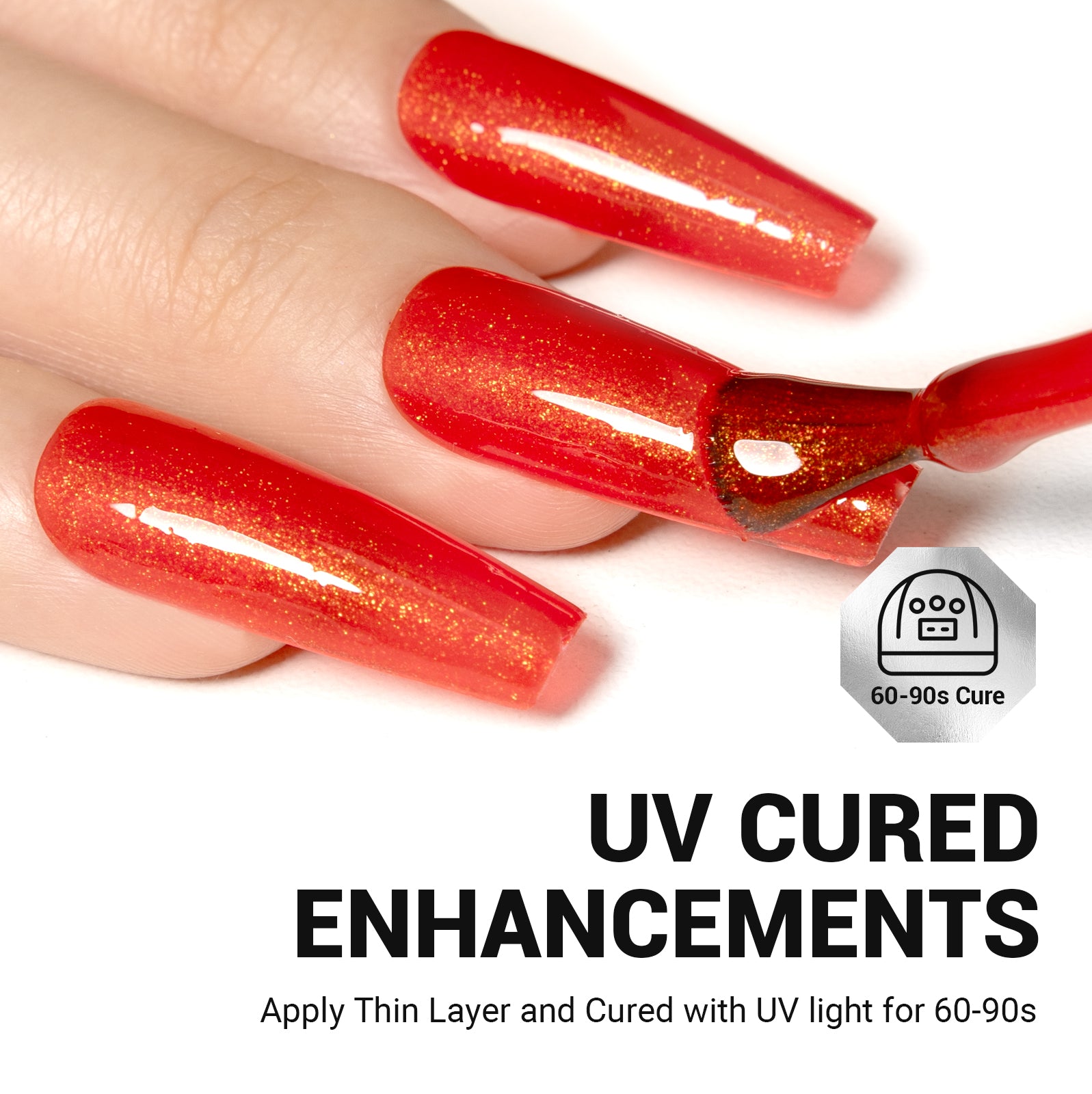 N1680 Neon Blaze Red - TPO-Free Thick Gel Nail Polish(15ml) - 图片5