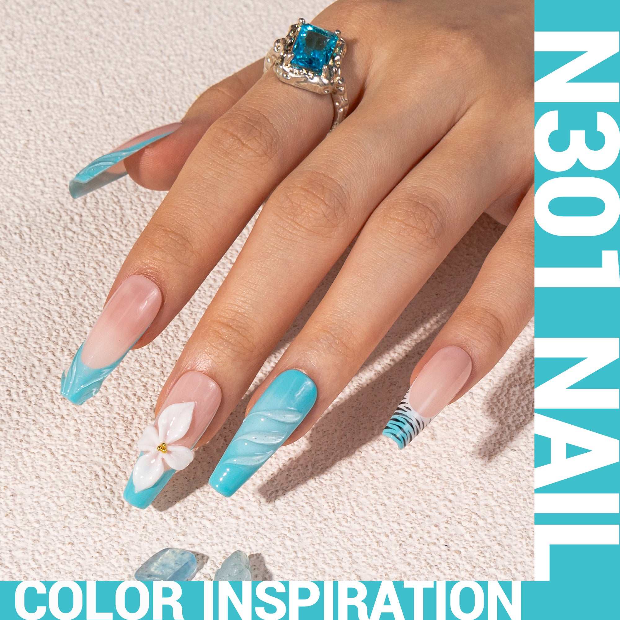 N301 Surf Blue - TPO-Free Thick Gel Nail Polish(15ml) - 图片2