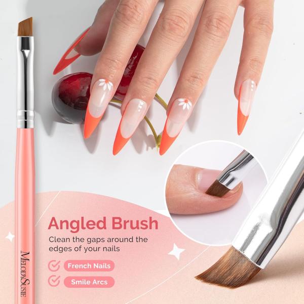 Nail Art Brushes Set 3Pcs - Orange
