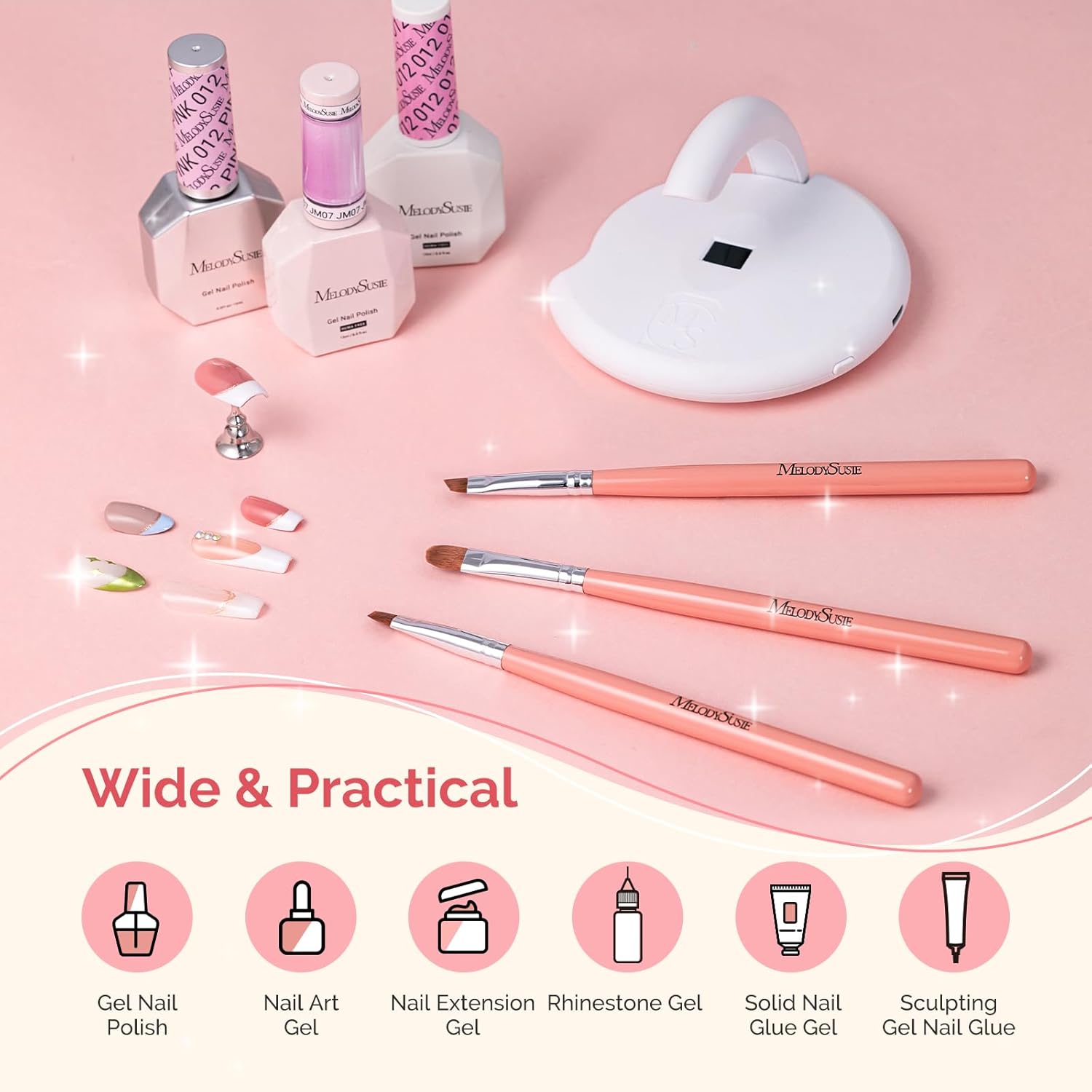 Nail Art Brushes Set 3Pcs - Orange - 图片4