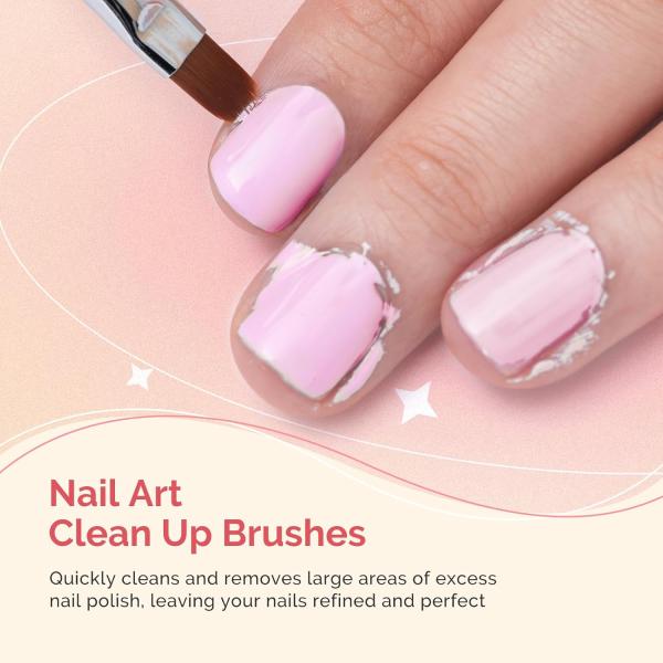 Nail Art Brushes Set 3Pcs - Orange