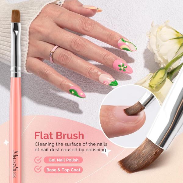 Nail Art Brushes Set 3Pcs - Orange
