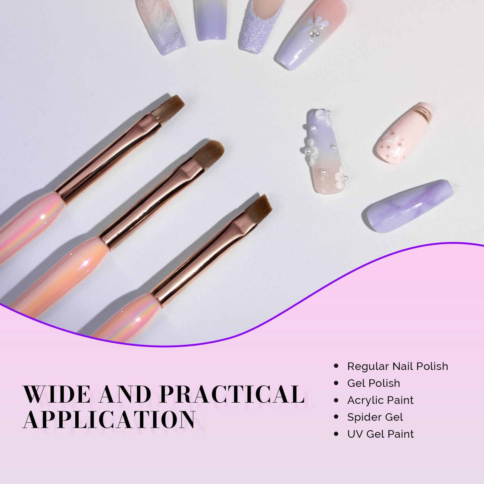 Nail Art Brushes Set 3Pcs - 图片6