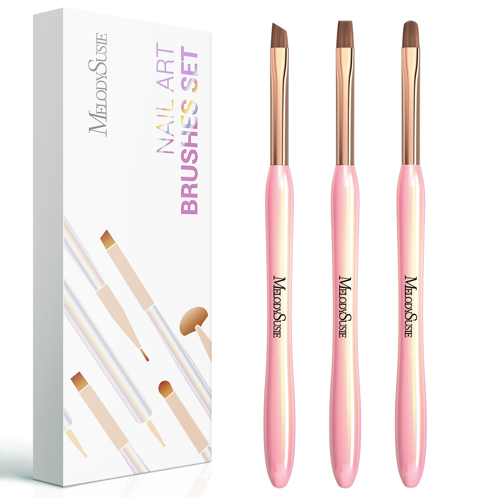 Nail Art Brushes Set 3Pcs