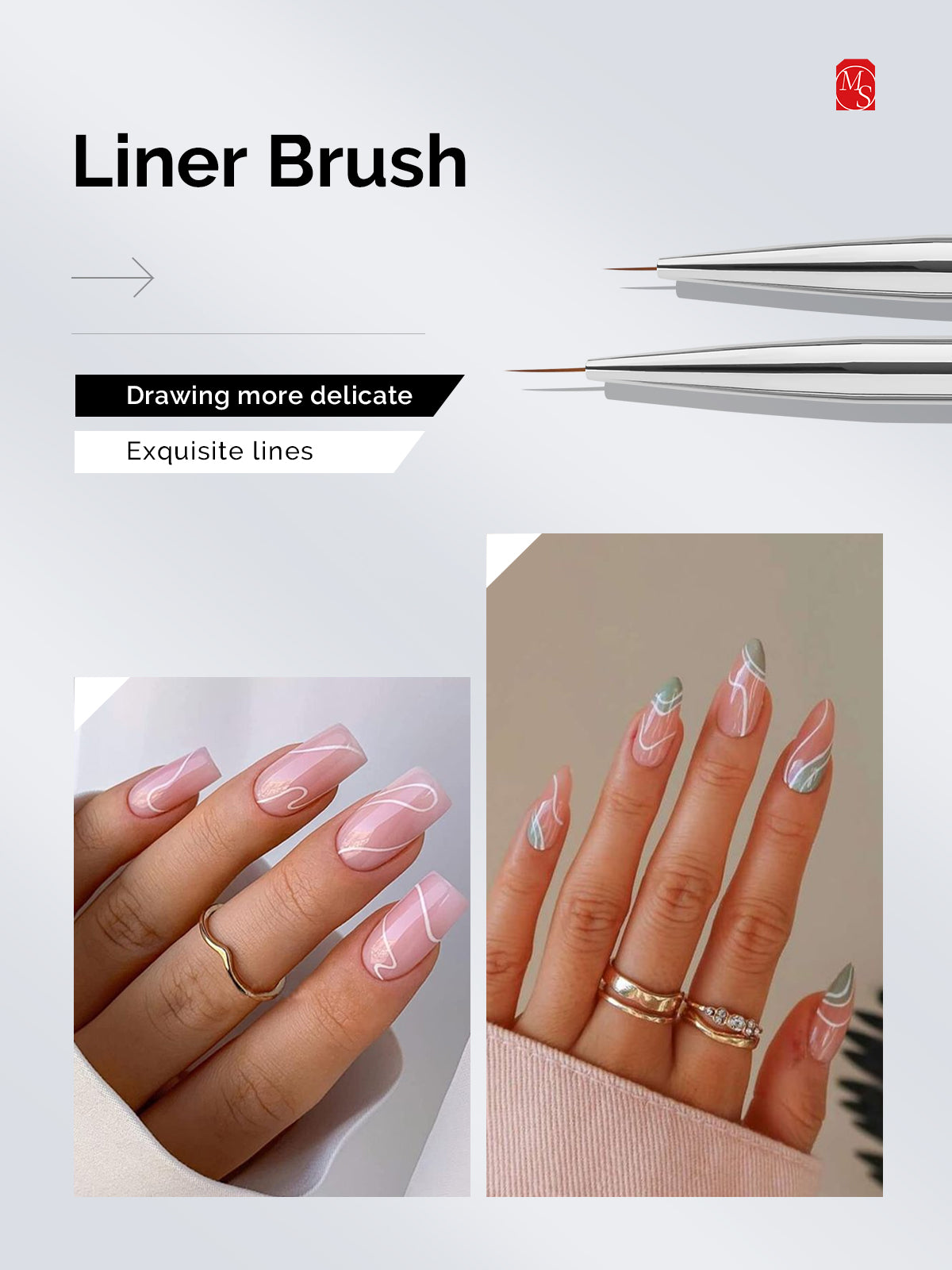 Nail Art Brushes Set (6Pcs) - US ONLY - 图片4