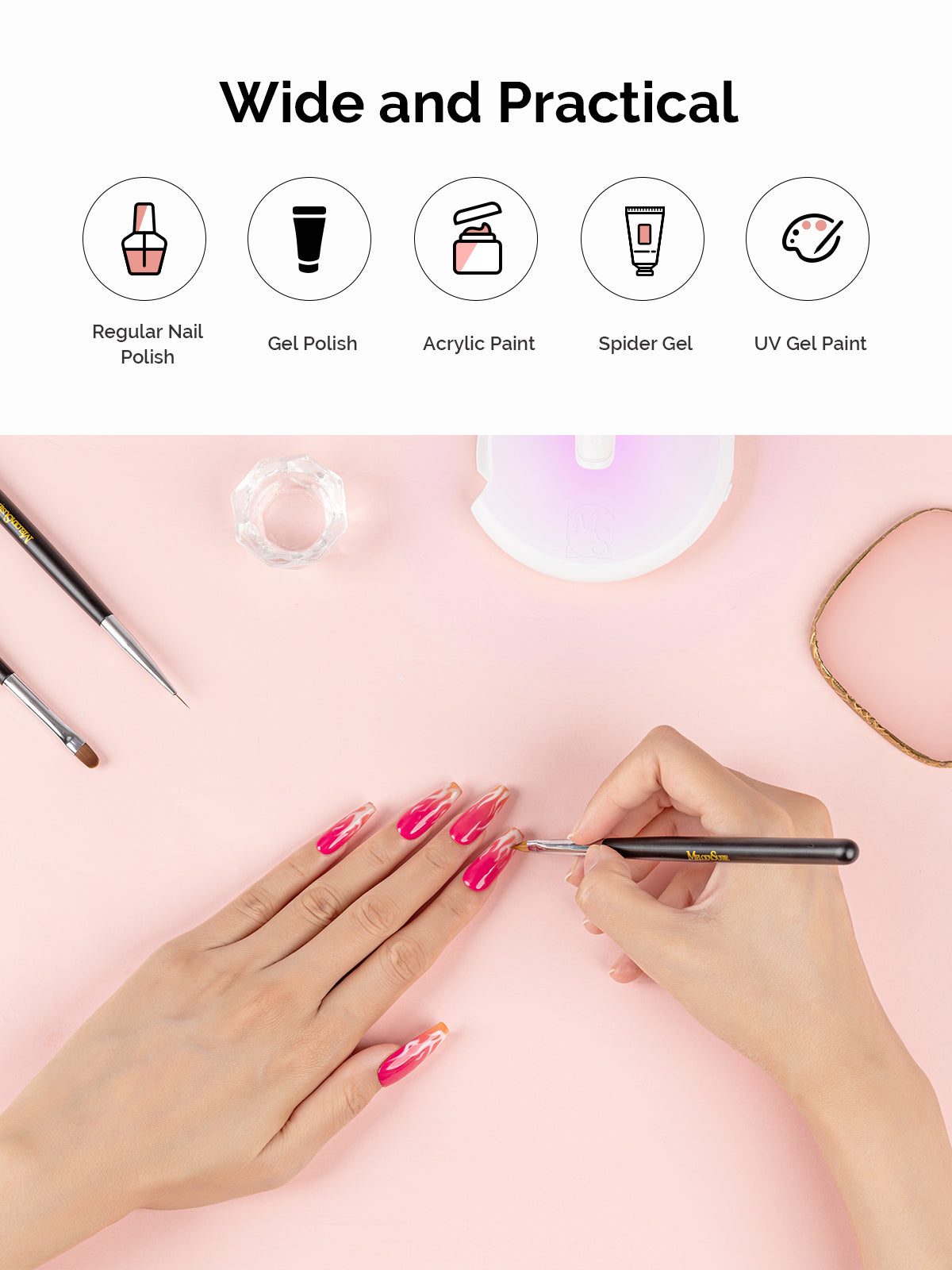 Nail Art Brushes Set (6Pcs) - US ONLY - 图片6