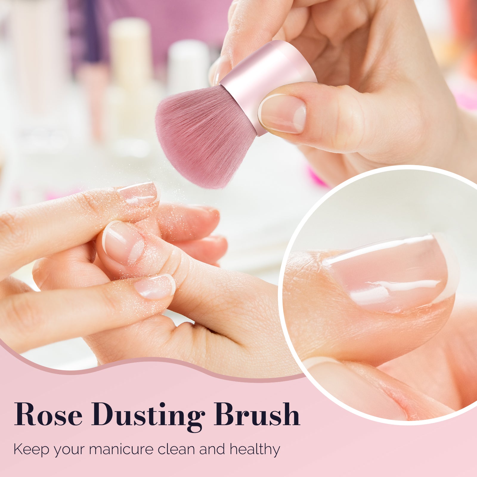 Pink Nail Art Dust Remover Brush - Small Size - 图片3