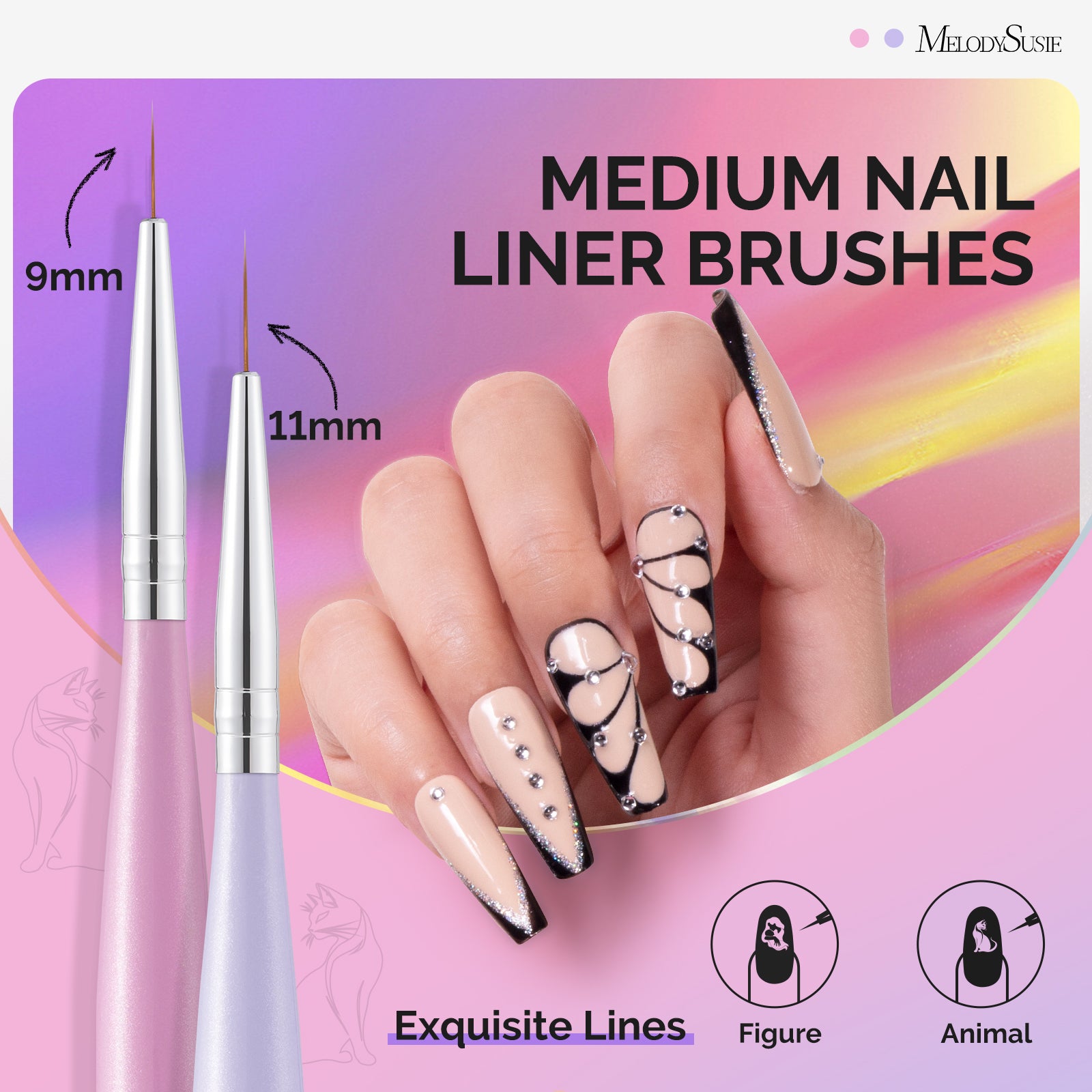 Nail Art Liner Brushes 5Pcs - US ONLY - 图片5