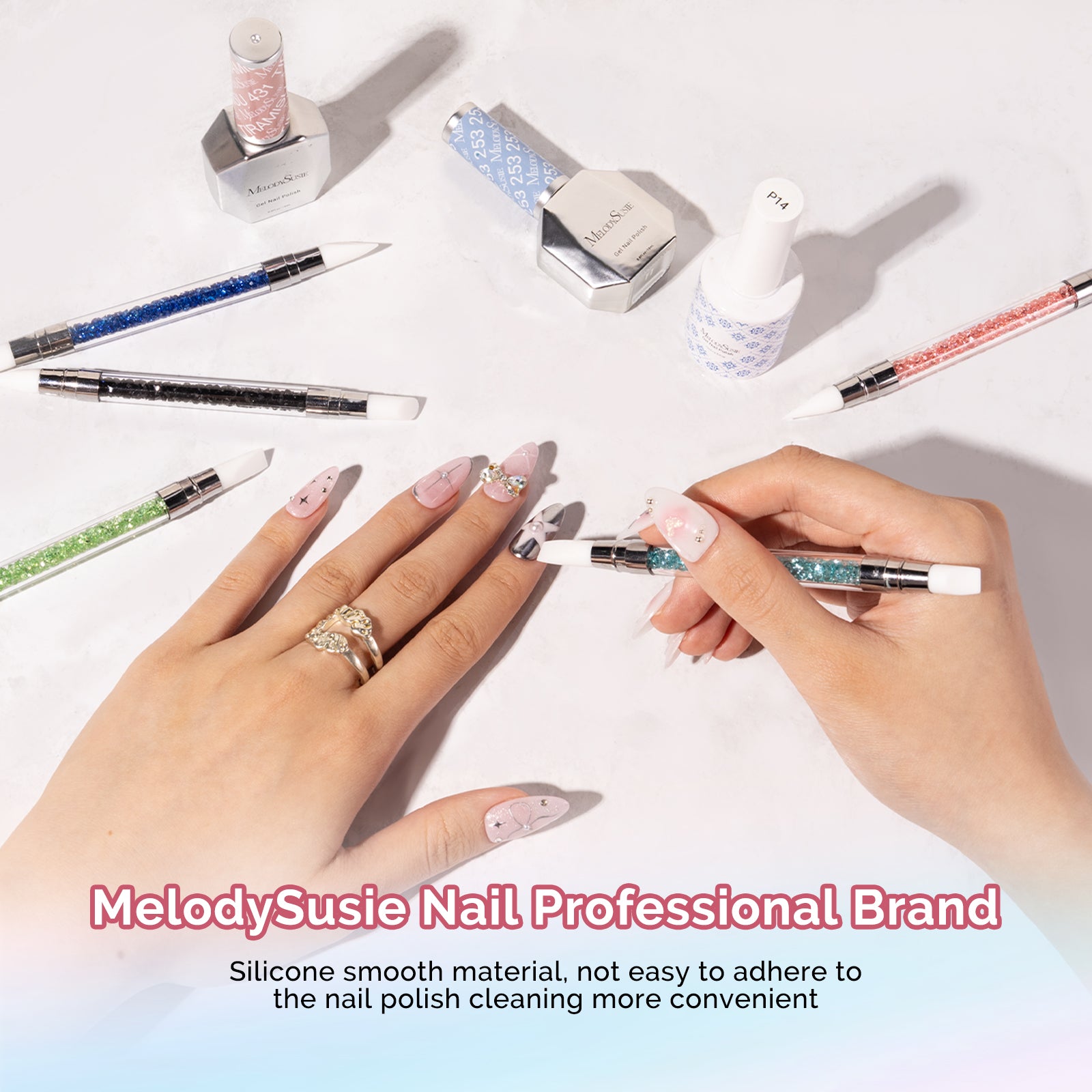 Nail Art Sculpture Pen Acrylic Dual Tipped Brushes 5 Pcs - 图片3