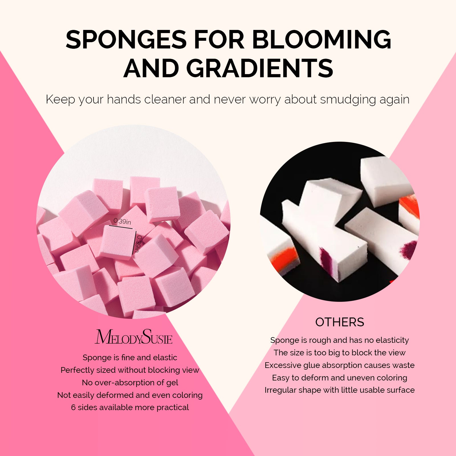 Nail Art Sponges With Grabbing Pen - Plum Pink - 图片4