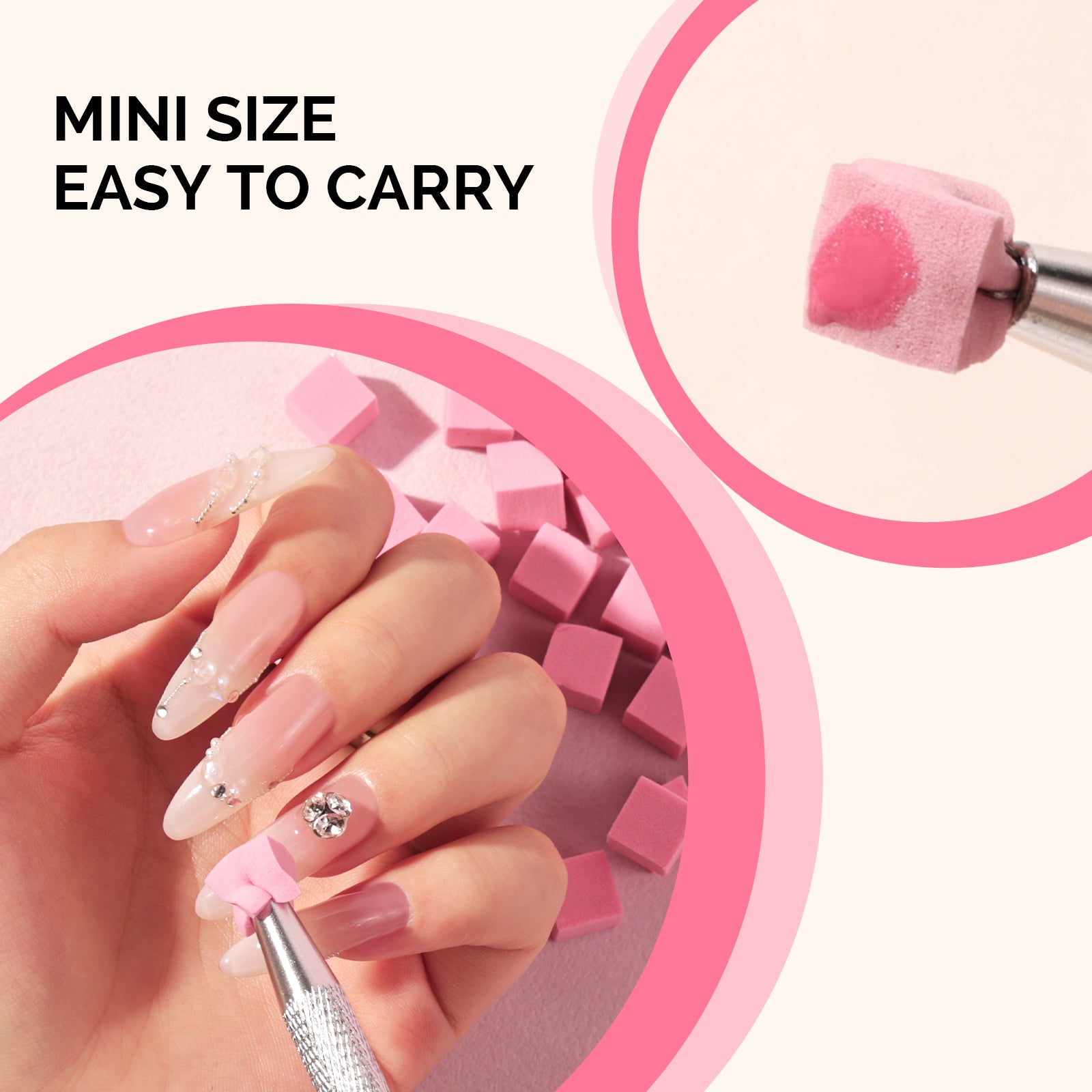 Nail Art Sponges With Grabbing Pen - Plum Pink - 图片5