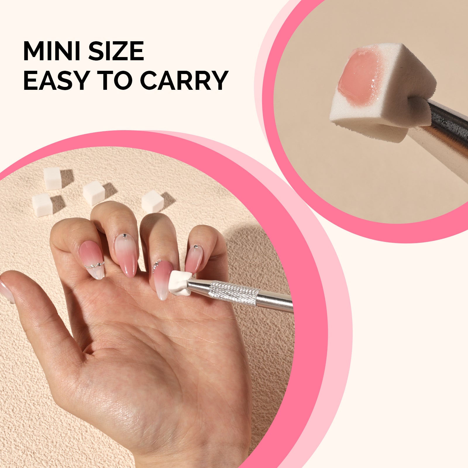Nail Art Sponges With Grabbing Pen - White - 图片5