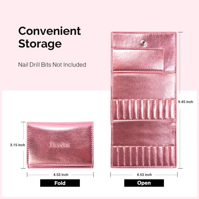 Nail Drill Bits Folding Storage Bag With Gift Box