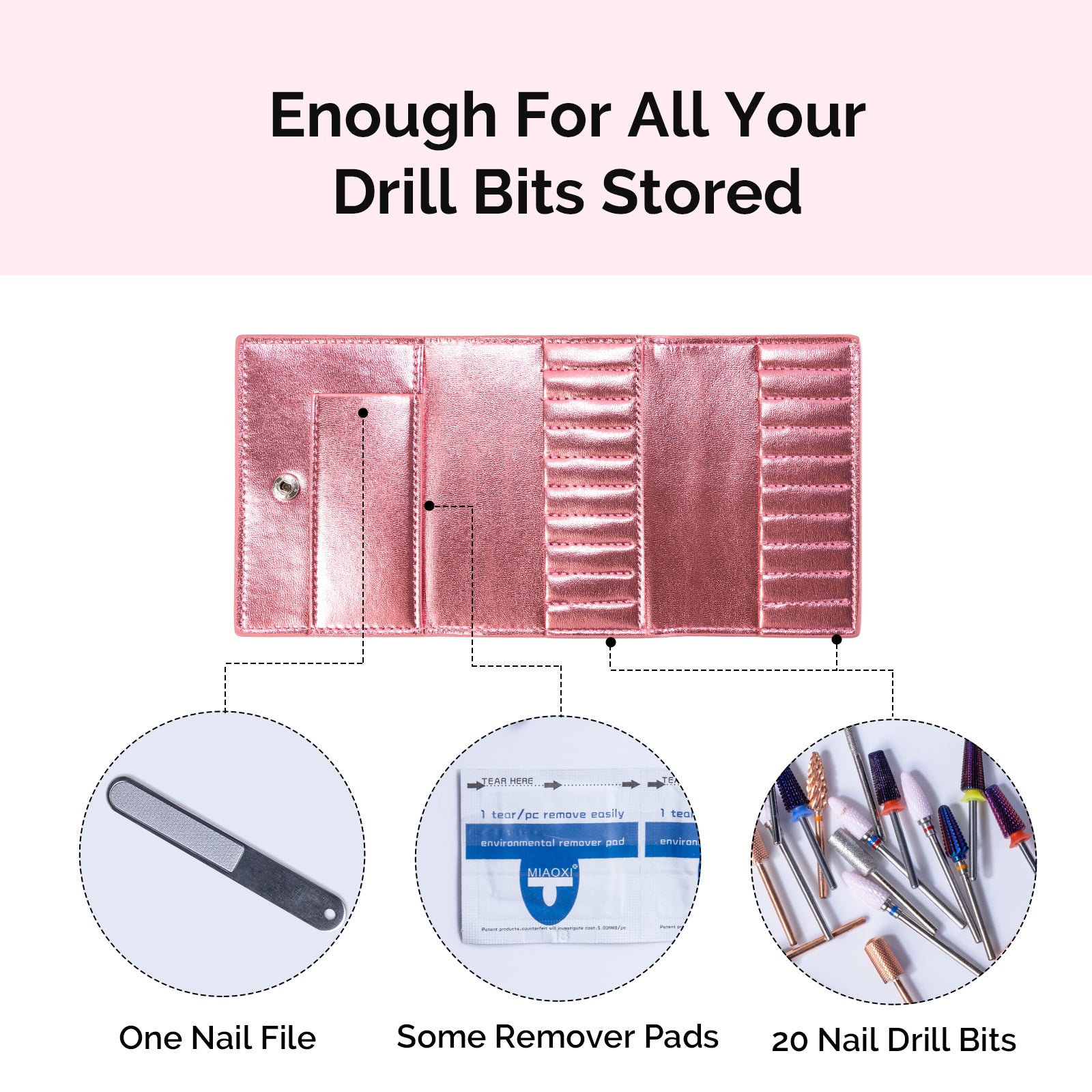 Nail Drill Bits Folding Storage Bag With Gift Box - 图片9