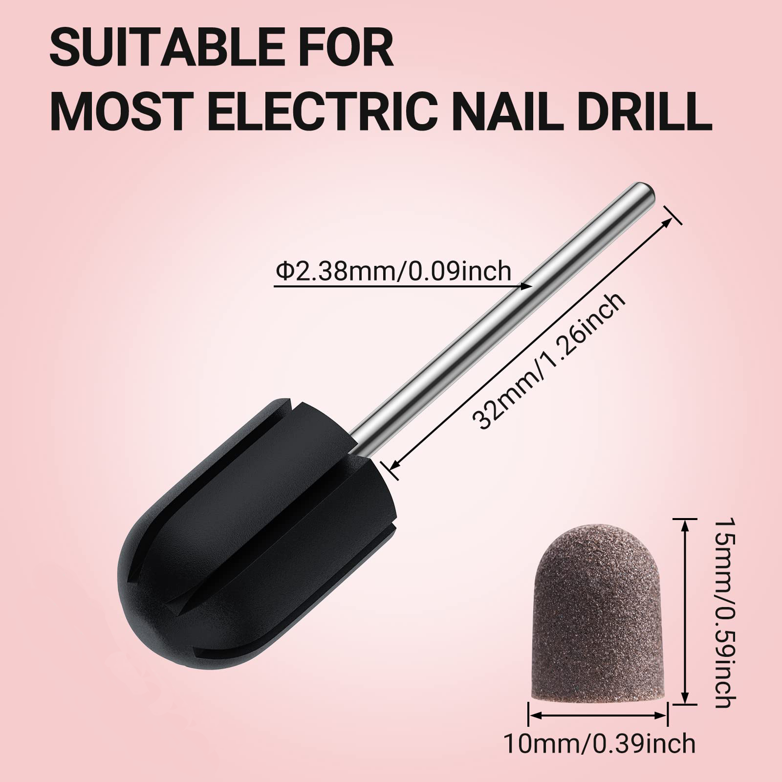 Nail Sanding Caps With A Rubber Mandrel Bit Brown-10mm - 图片7