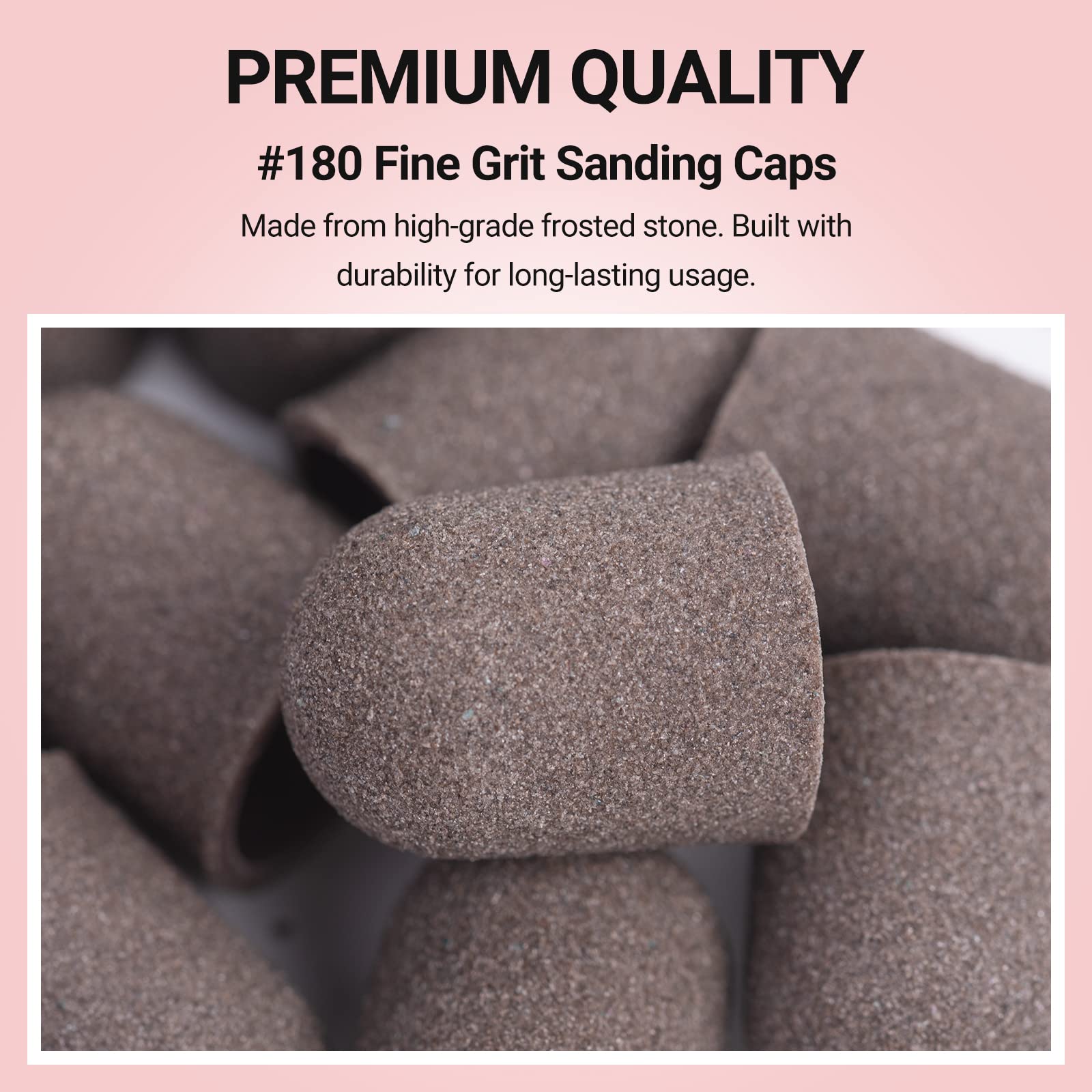 Nail Sanding Caps With A Rubber Mandrel Bit Brown-10mm - 图片2