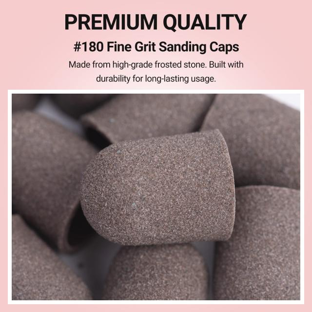 Nail Sanding Caps With A Rubber Mandrel Bit Brown-10mm