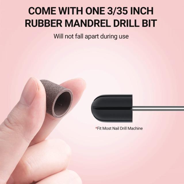 Nail Sanding Caps With A Rubber Mandrel Bit Brown-10mm