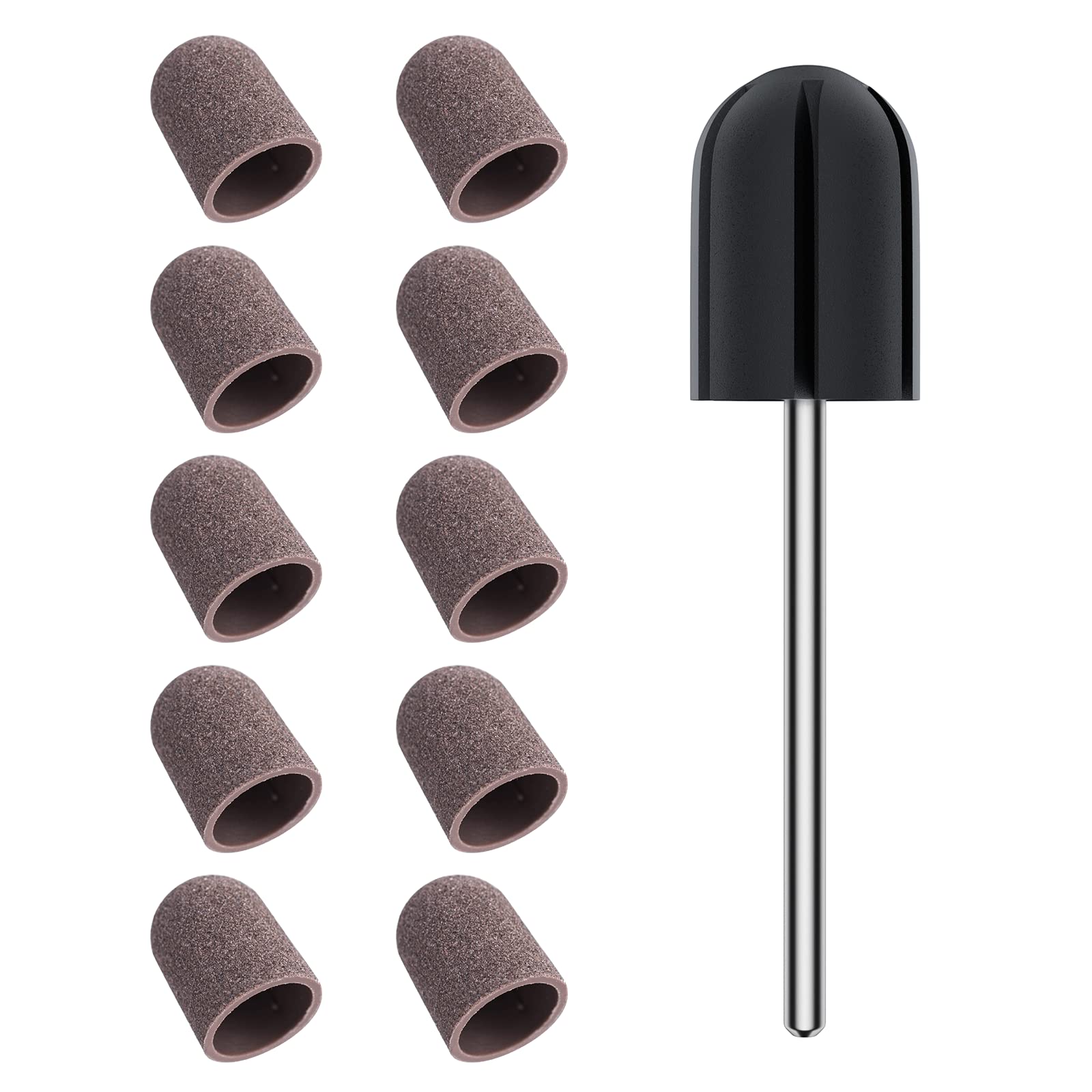 Nail Sanding Caps With A Rubber Mandrel Bit Brown-13mm - 图片8