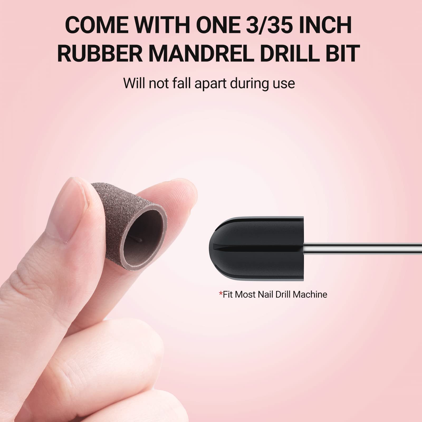 Nail Sanding Caps With A Rubber Mandrel Bit Brown-13mm - 图片3