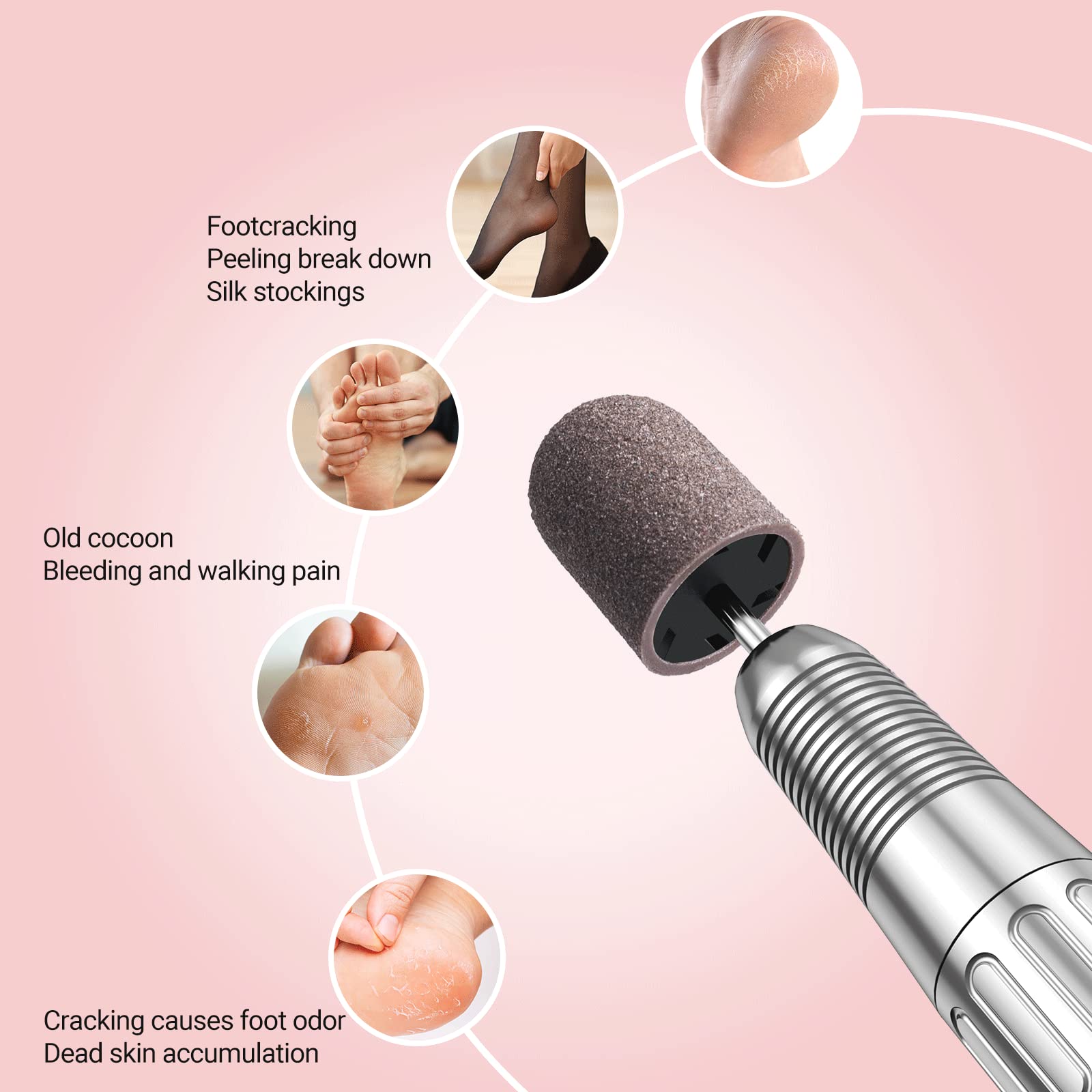 Nail Sanding Caps With A Rubber Mandrel Bit Brown-13mm - 图片5