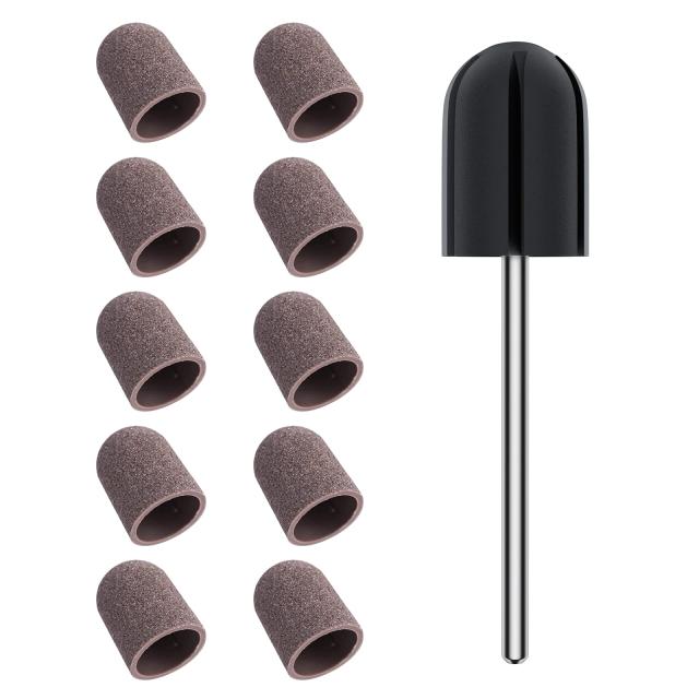 Nail Sanding Caps With A Rubber Mandrel Bit Purple - 10mm