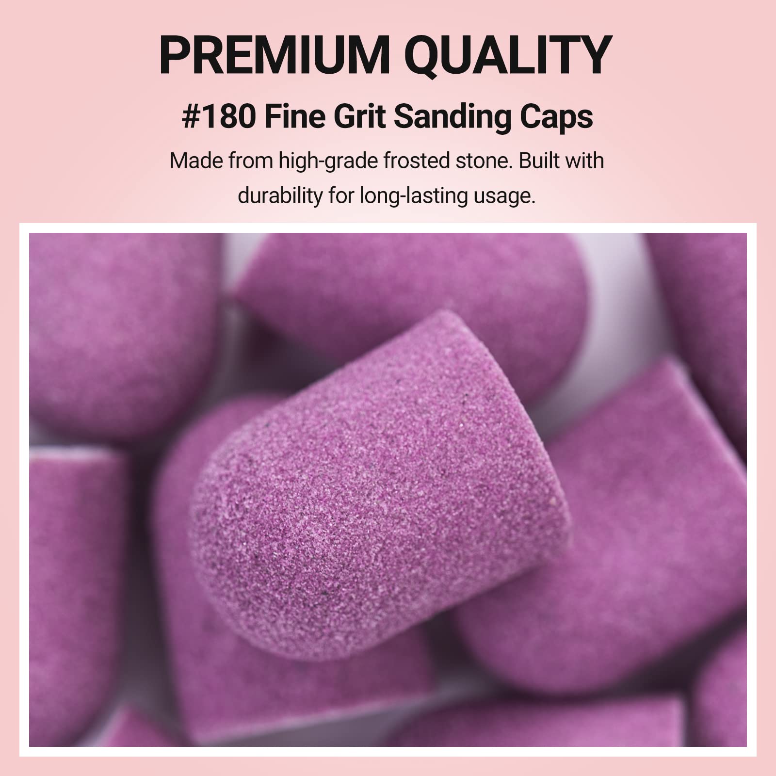 Nail Sanding Caps With A Rubber Mandrel Bit Purple - 10mm - 图片2