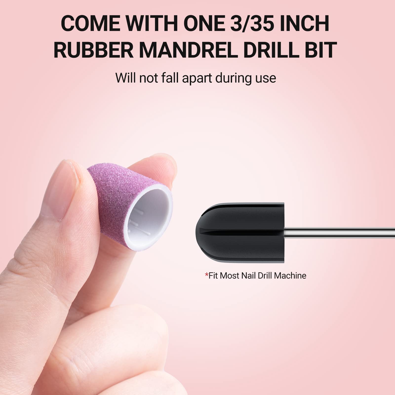 Nail Sanding Caps With A Rubber Mandrel Bit Purple - 13mm - 图片3