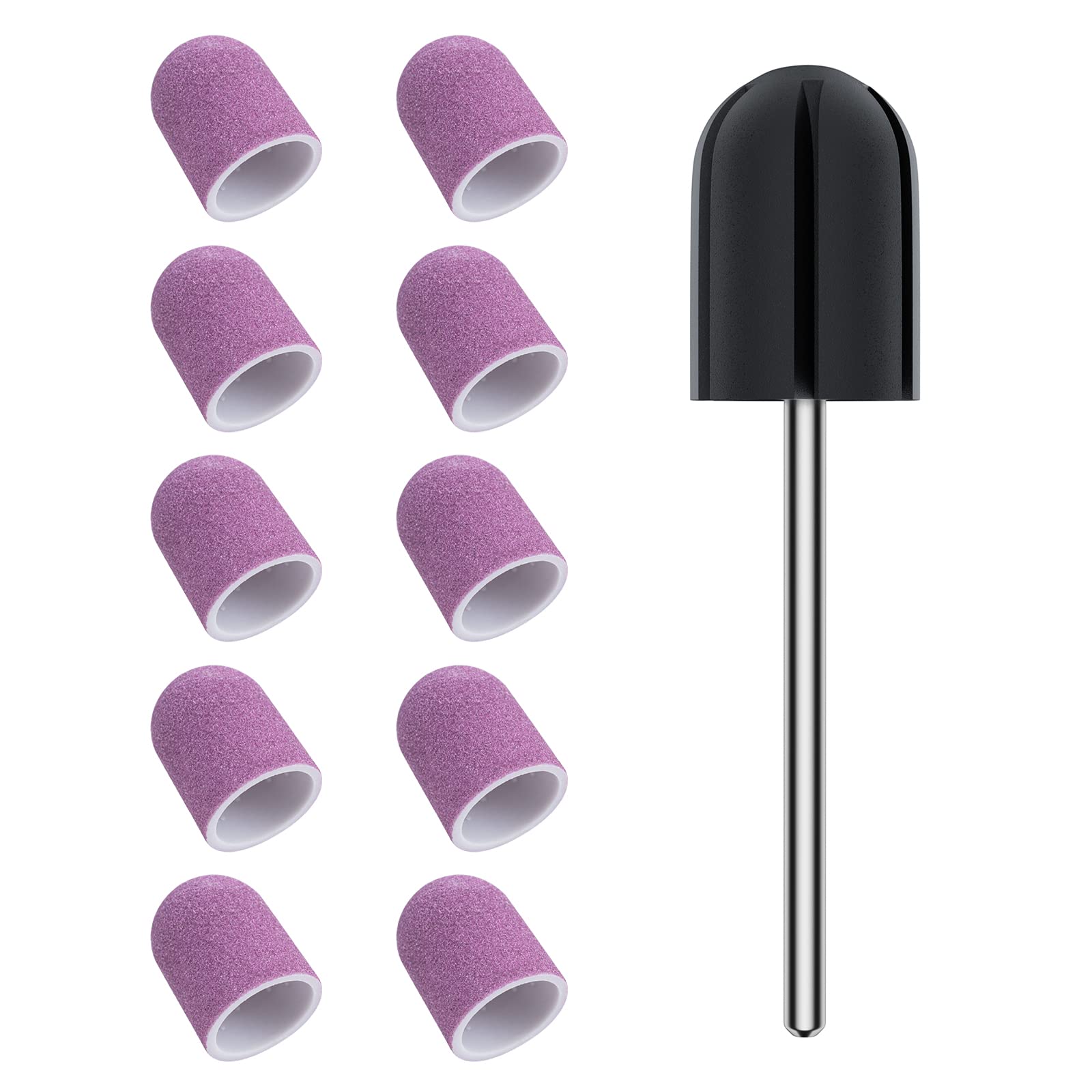 Nail Sanding Caps With A Rubber Mandrel Bit Purple - 13mm - 图片7