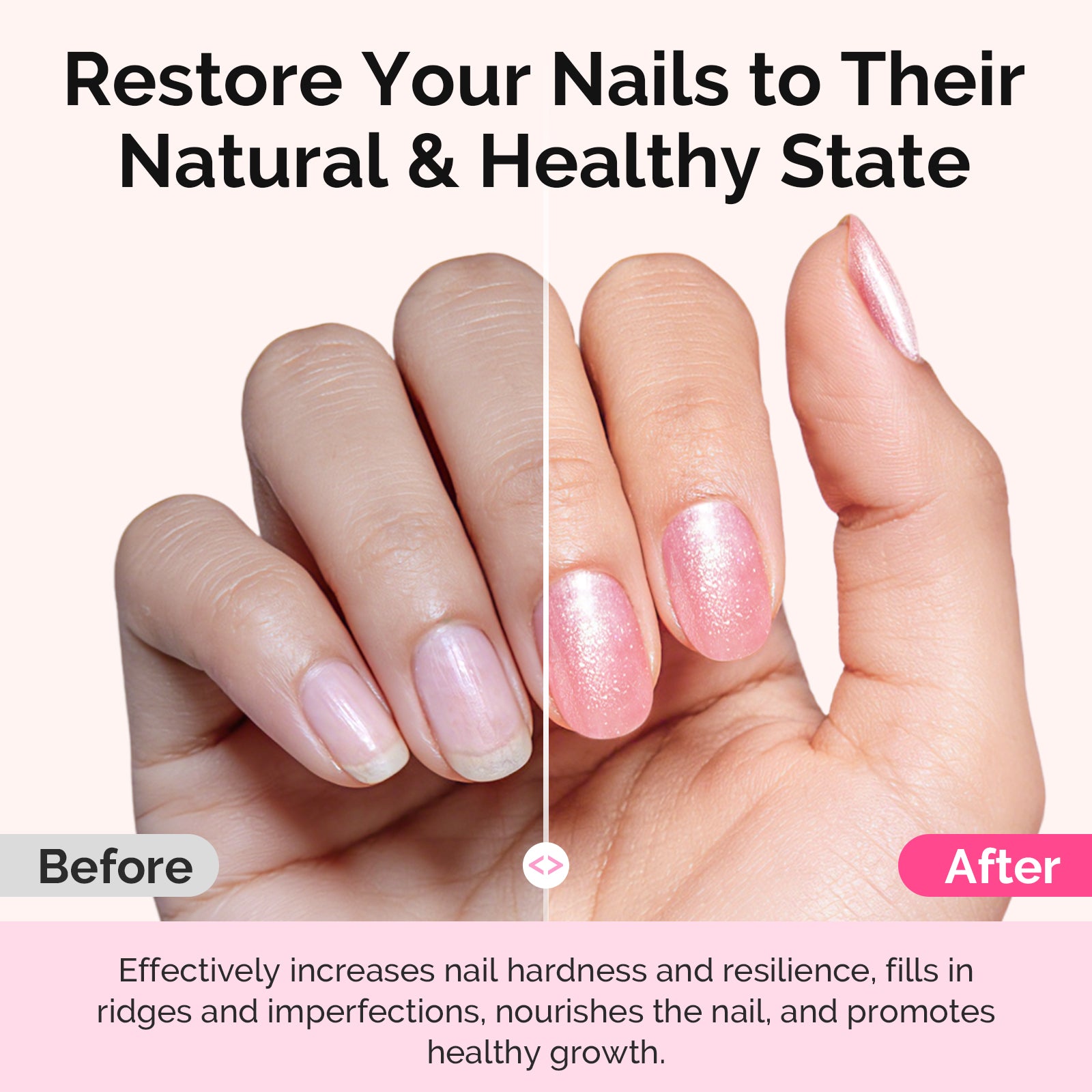 Nail Strengthener and Growth Treatment, 2-in-1 Ridge Filling Base Coat & Glossy Concealer Polish 15ml 0.5 Fl Oz - 图片3