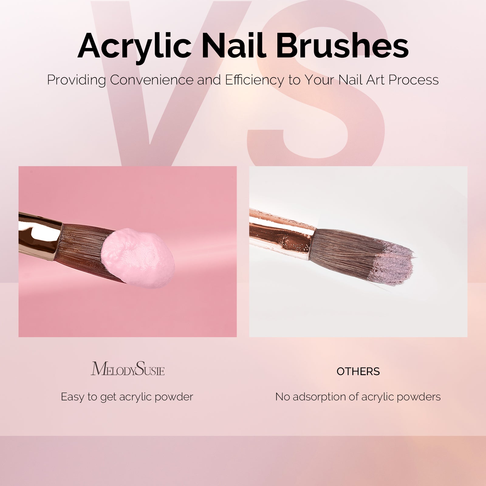 New Acrylic Nail Brush Set 3Pcs - Pink - 图片3