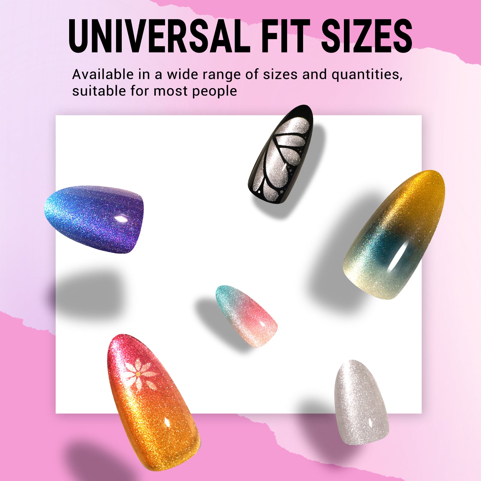 Nude Pink Cat Eye Press On Nails Kit - US ONLY - 图片3