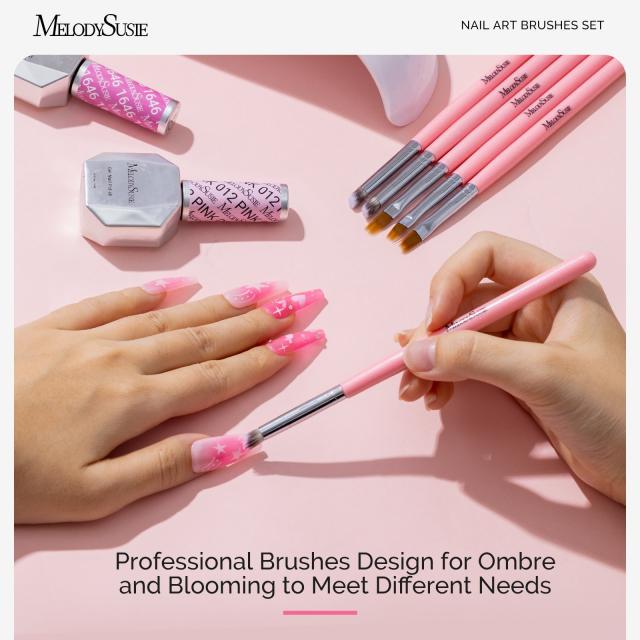 Ombre Nail Brushes 6Pcs