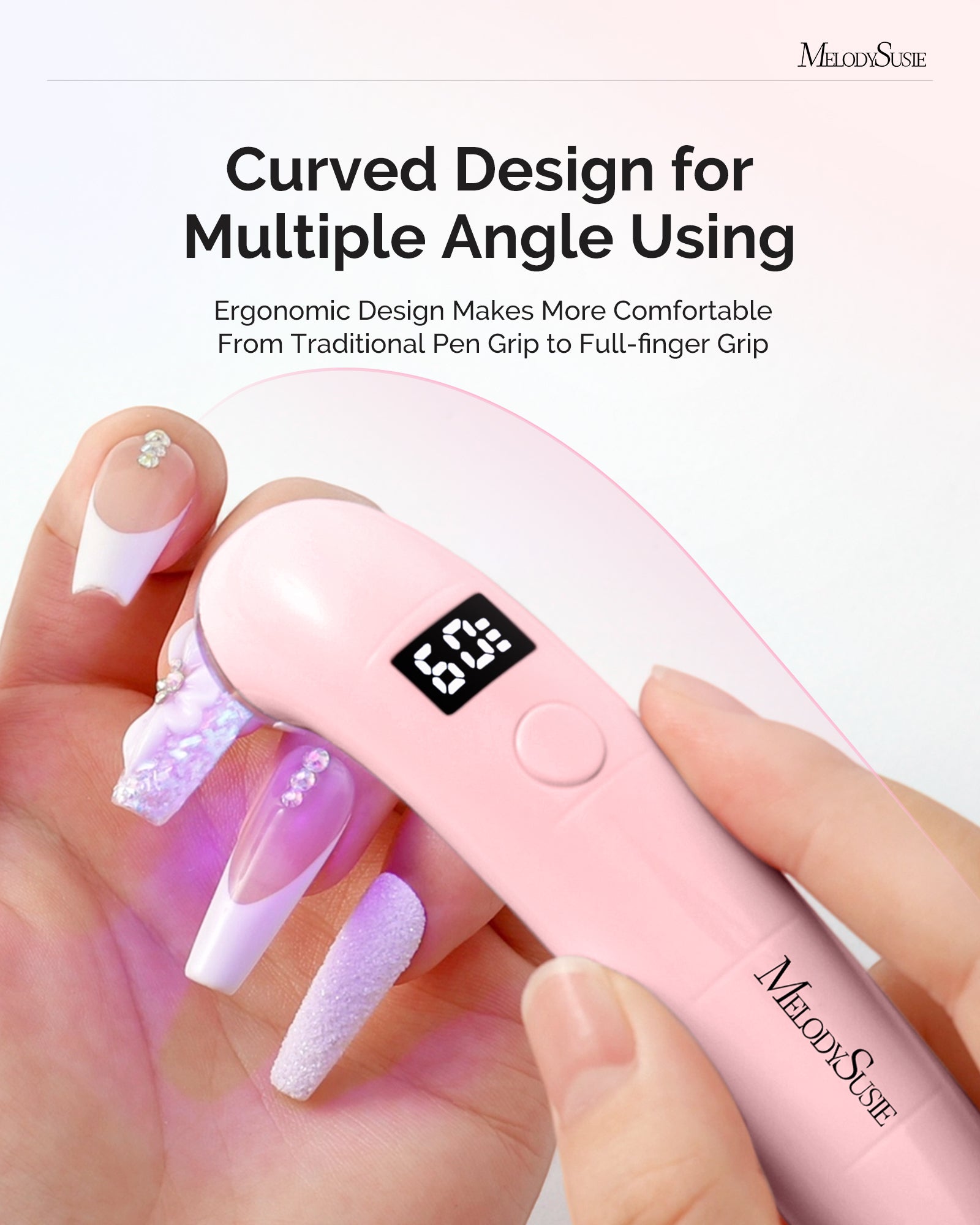 P-ART01A Rechargeable LED/UV Nail Lamp - Pink - 图片2
