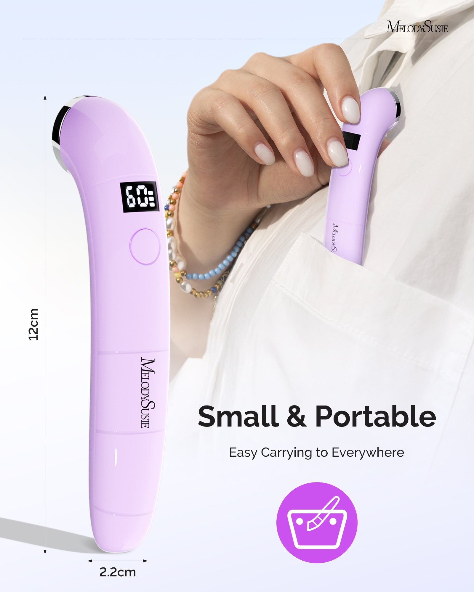 P-ART01A Rechargeable LED/UV Nail Lamp - Purple - 图片7