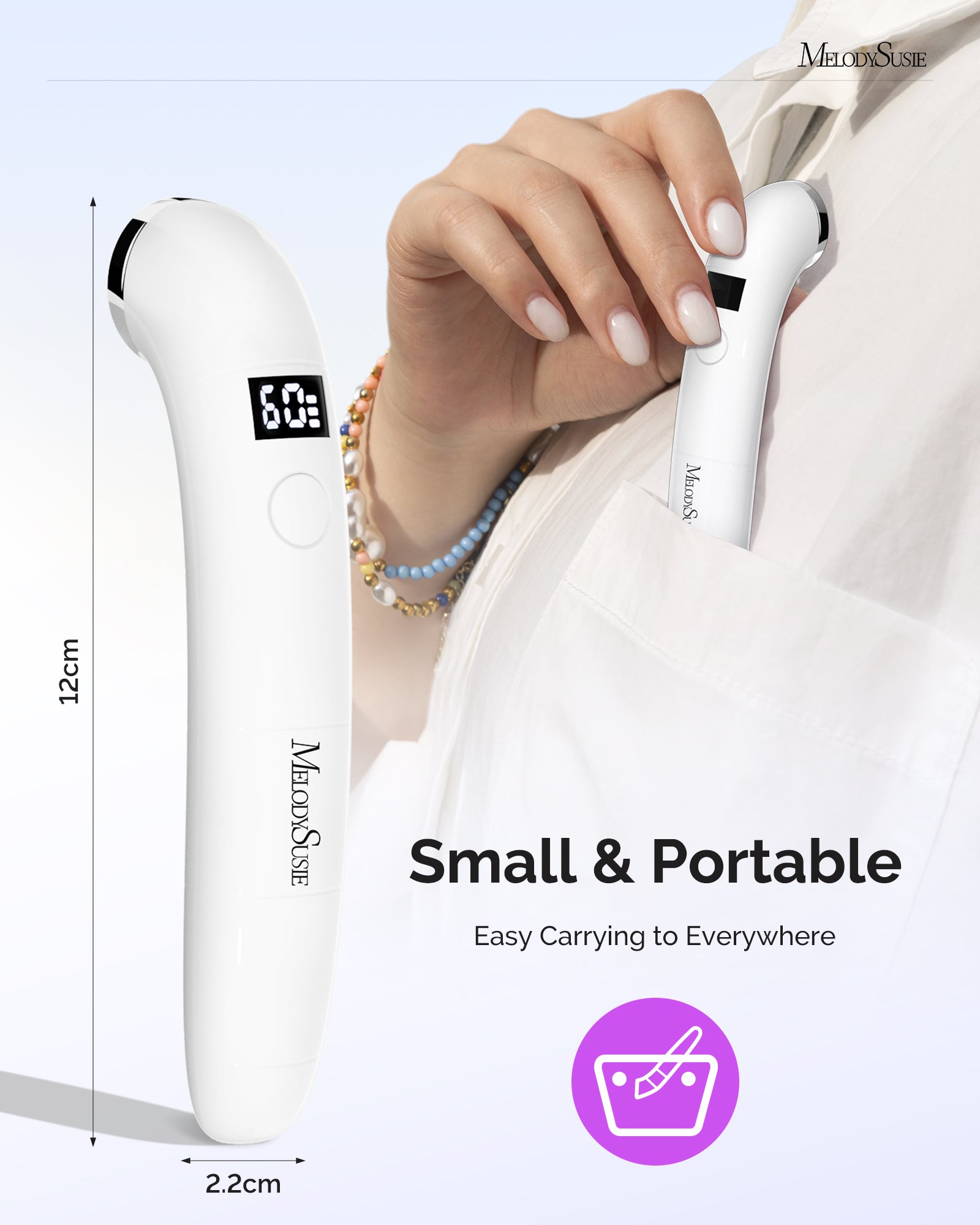 P-ART01A Rechargeable LED/UV Nail Lamp - White - 图片7