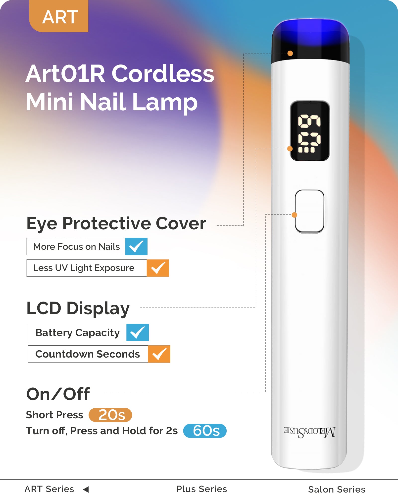 P-Art01R Rechargeable Mini LED/UV Nail Art Lamp - 图片2