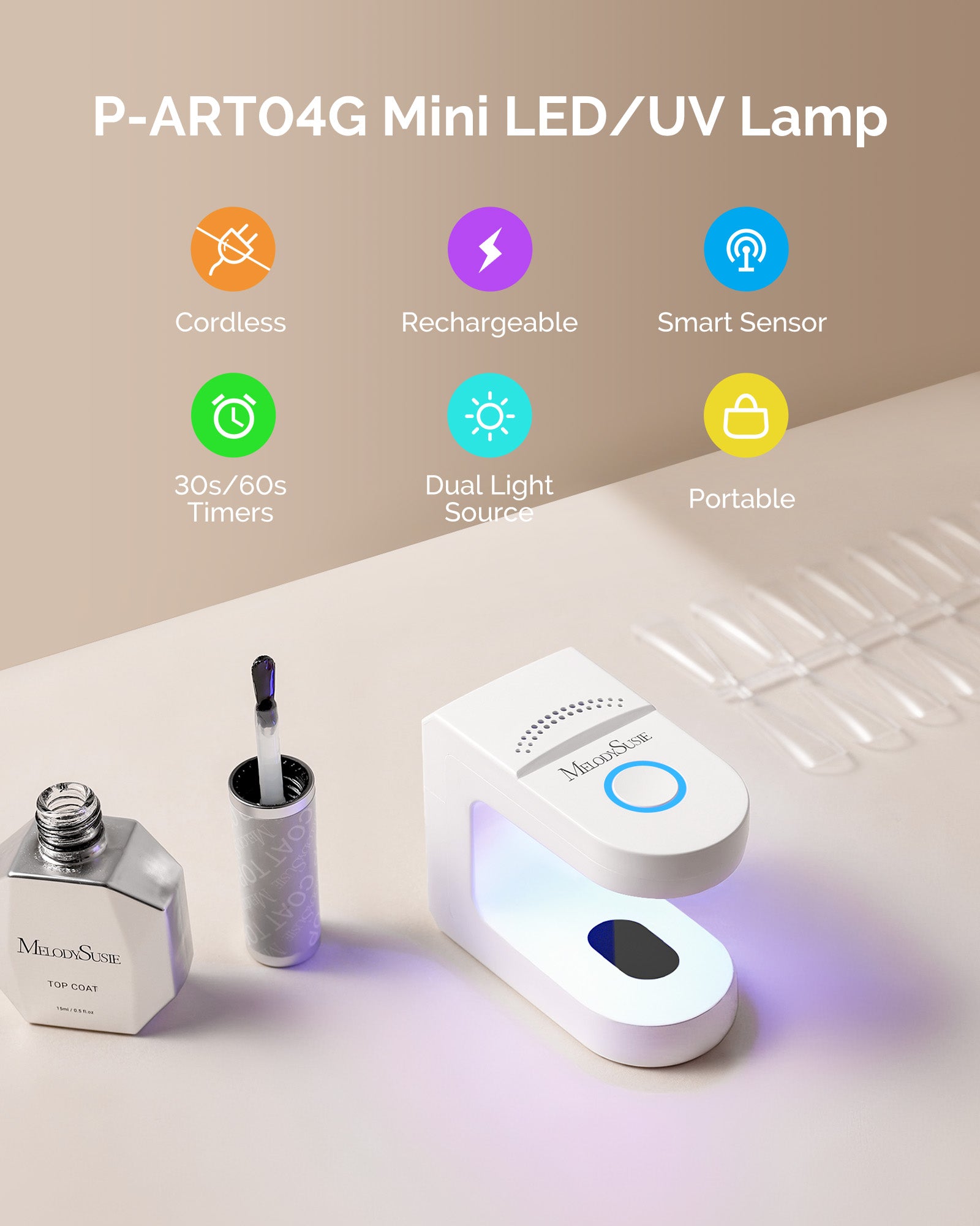 P-ART04G Rechargeable Mini LED/UV Nail Art Lamp - 图片2