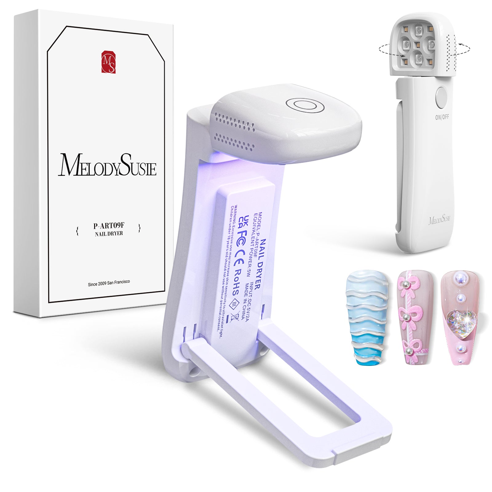 P-ART09F Foldable & Standable 2-in-1 Design LED/UV Nail Lamp - Pink - 图片2