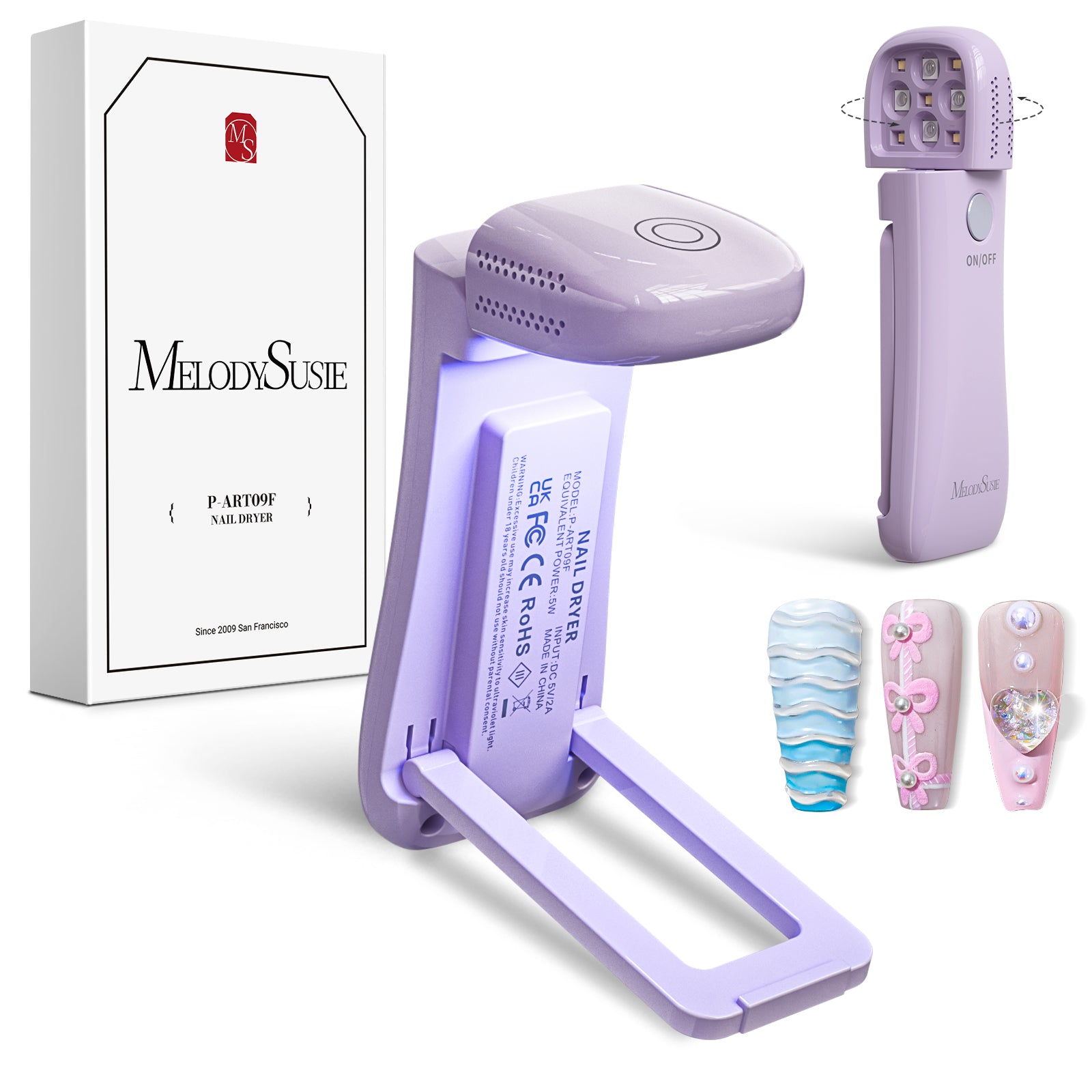 P-ART09F Foldable & Standable 2-in-1 Design LED/UV Nail Lamp - Pink - 图片7