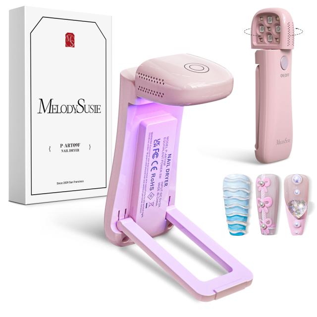 P-ART09F Foldable & Standable 2-in-1 Design LED/UV Nail Lamp - Pink