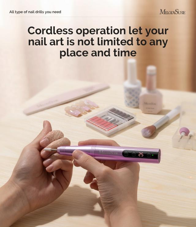 PC180F Portable Rechargeable Nail Drill 25,000RPM - Beginner Kit