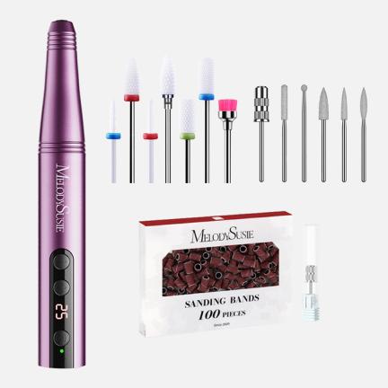 PC180F Portable Rechargeable Nail Drill 25,000RPM - Beginner Kit