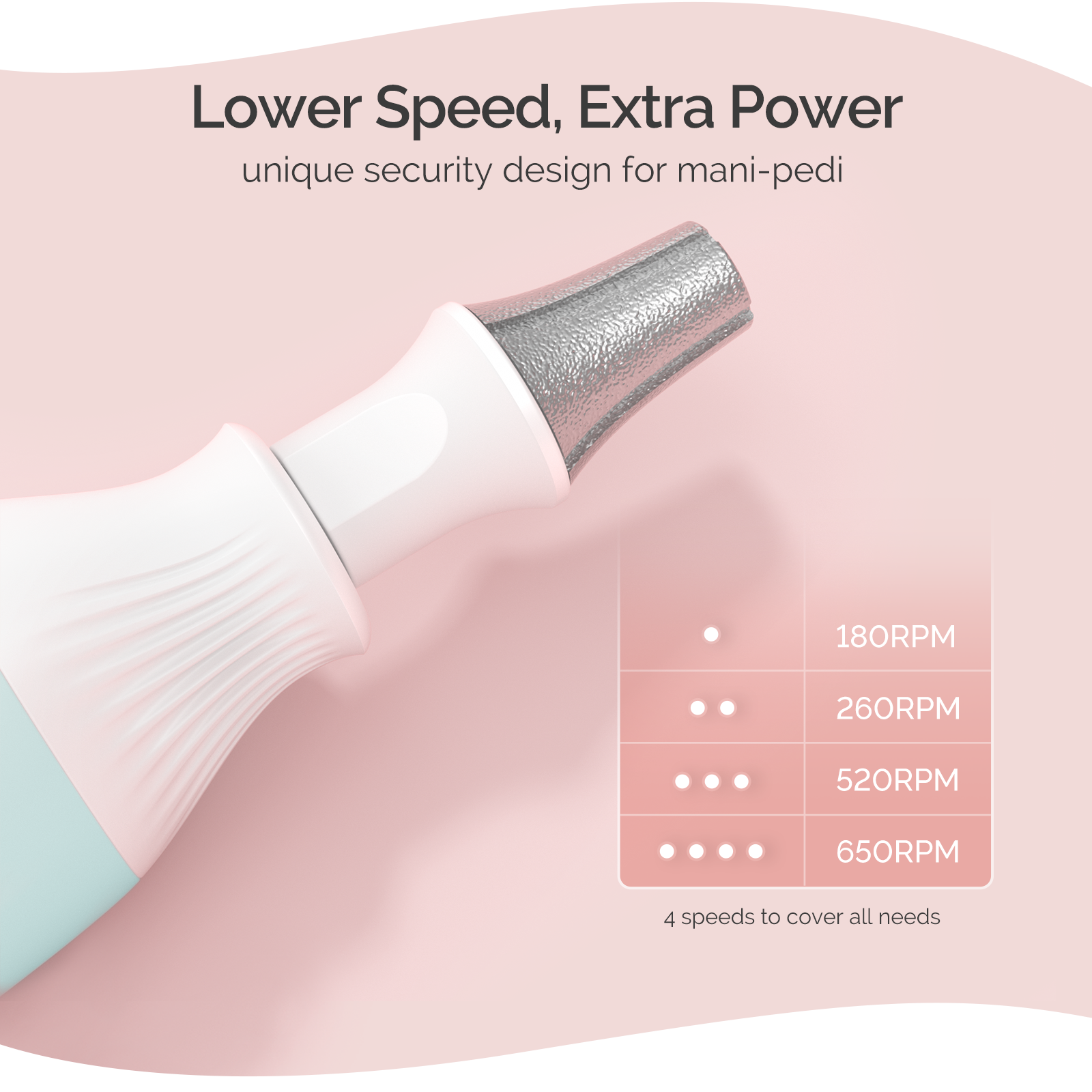 PS1(PC500D) Manicure & Pedicure Nail Drill Kit 650RPM - 图片4