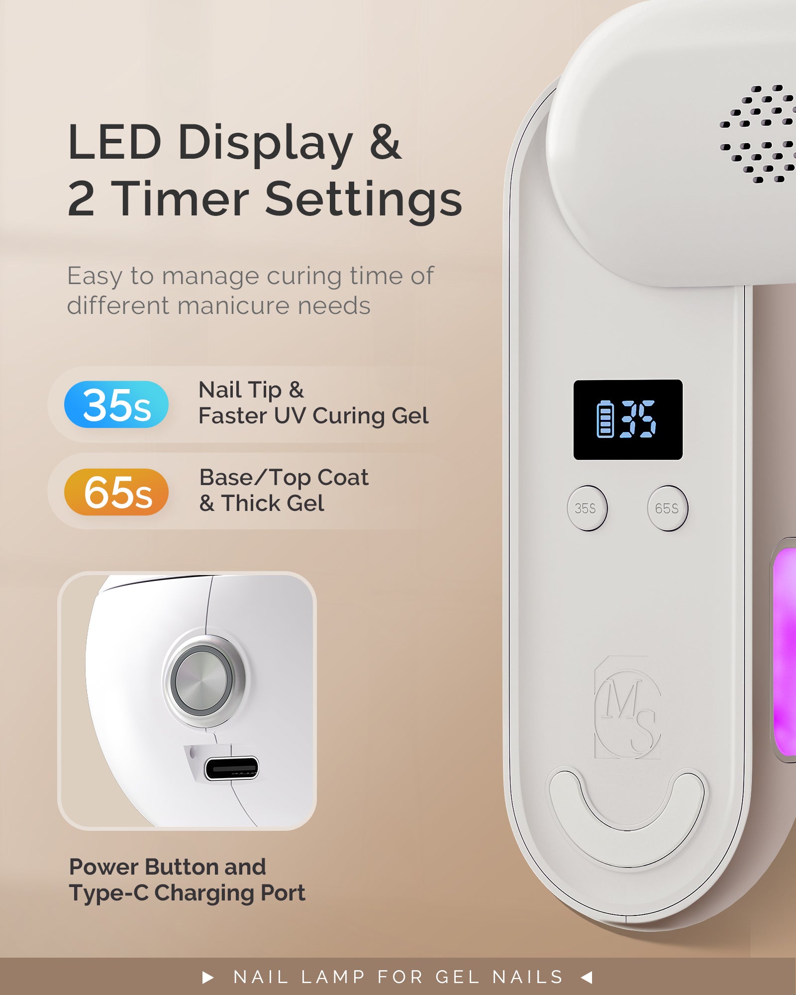 P-Plus20F Innovative UV Protection Rechargeable UV/LED Nail Lamp - 图片6