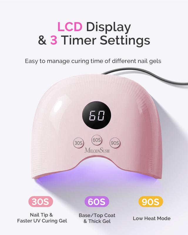 P-PLUS30A LED/UV Nail Lamp with UV Gloves - Pink