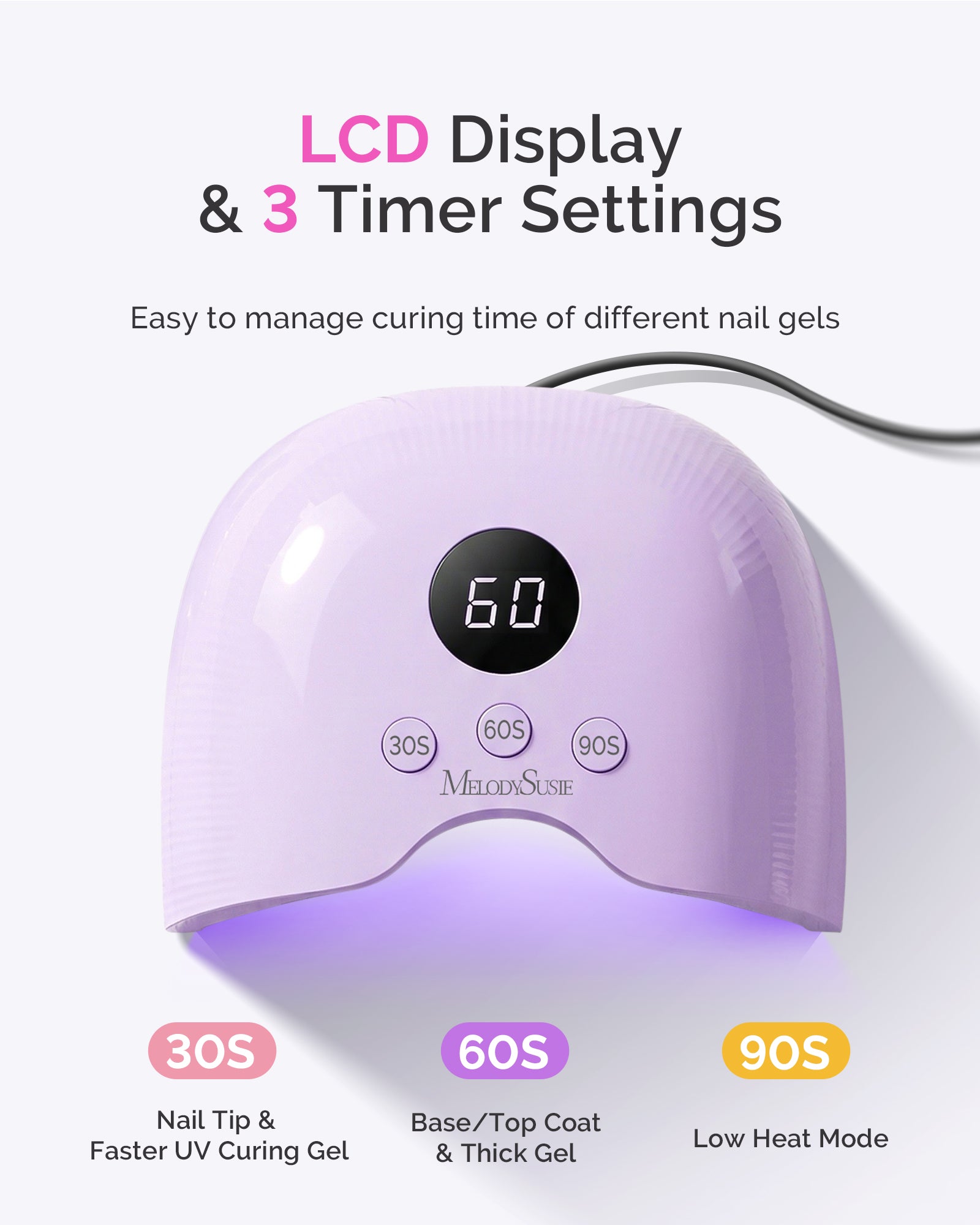 P-PLUS30A LED/UV Nail Lamp with UV Gloves - Purple - 图片4