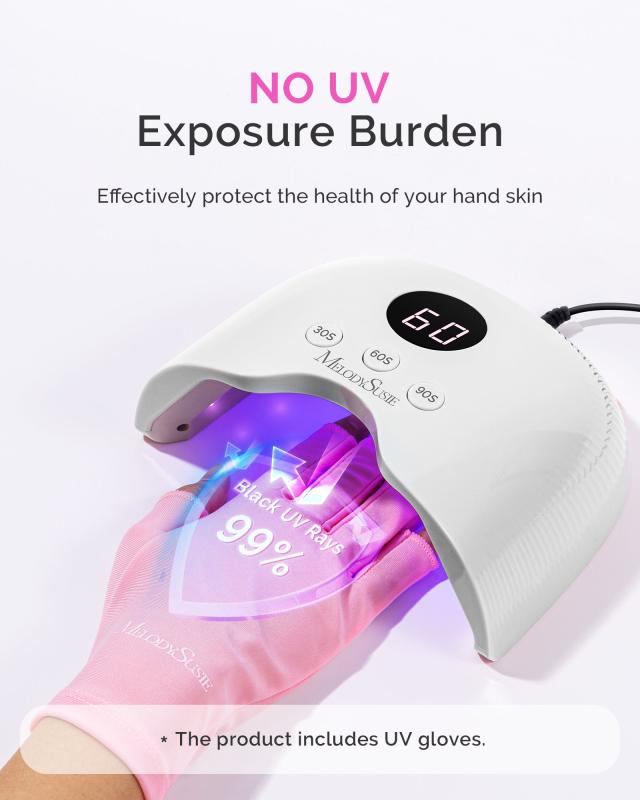 P-PLUS30A LED/UV Nail Lamp with UV Gloves - White